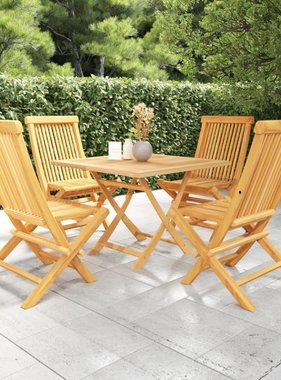 VidaXL 5-delige Tuinset massief teakhout