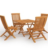 VidaXL 5-delige Tuinset massief teakhout
