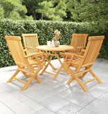 VidaXL 5-delige Tuinset massief teakhout