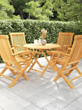 VidaXL 5-delige Tuinset massief teakhout