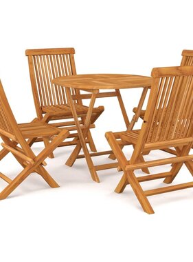 VidaXL 5-delige Tuinset massief teakhout