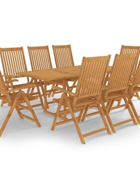 VidaXL 9-delige Tuinset massief teakhout