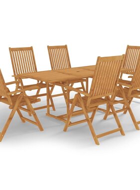 VidaXL 7-delige Tuinset massief teakhout