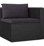 VidaXL 9-delige Loungeset met kussens poly rattan zwart