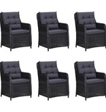 VidaXL 9-delige Tuinset poly rattan zwart