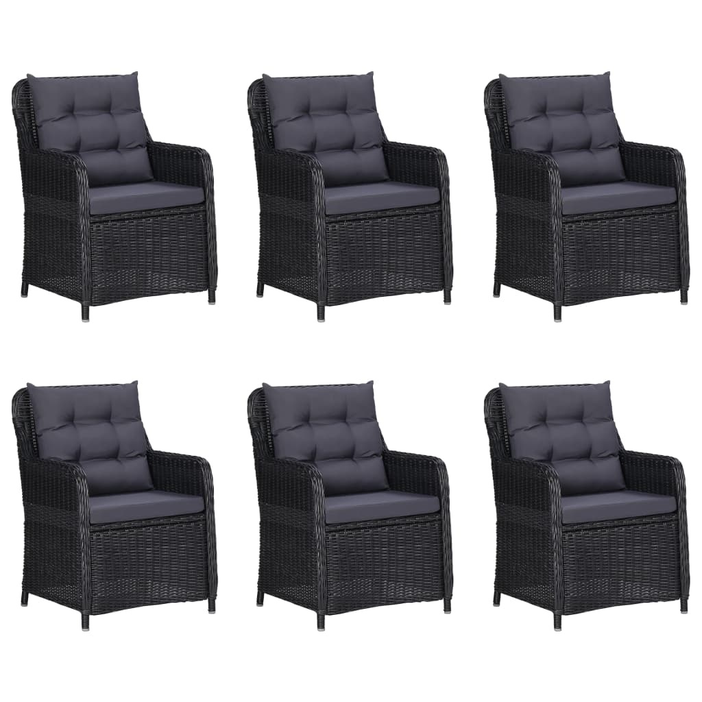 VidaXL 9-delige Tuinset poly rattan zwart