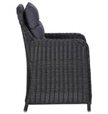 VidaXL 9-delige Tuinset poly rattan zwart