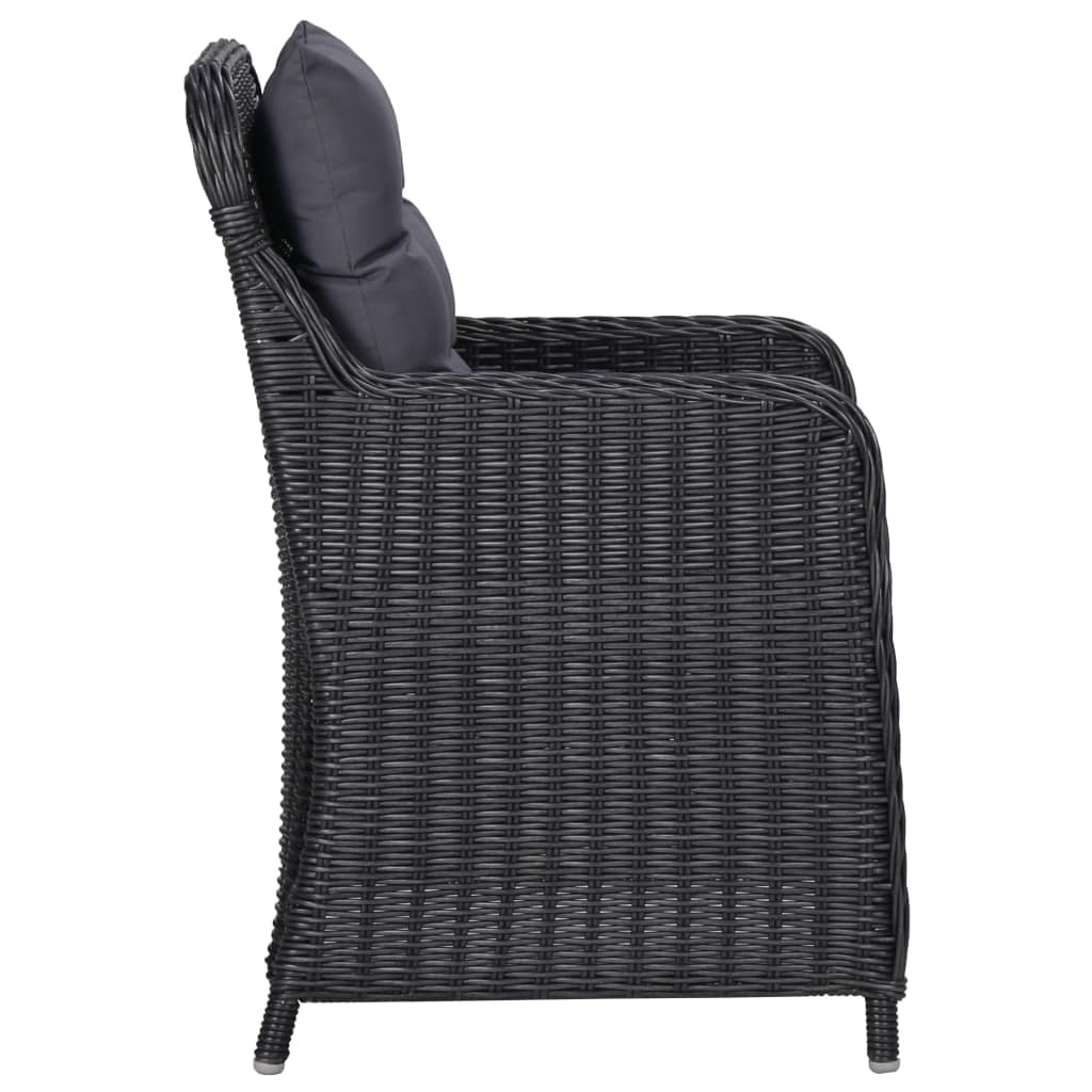 VidaXL 9-delige Tuinset poly rattan zwart