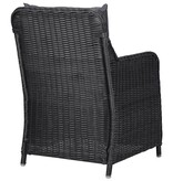 VidaXL 9-delige Tuinset poly rattan zwart