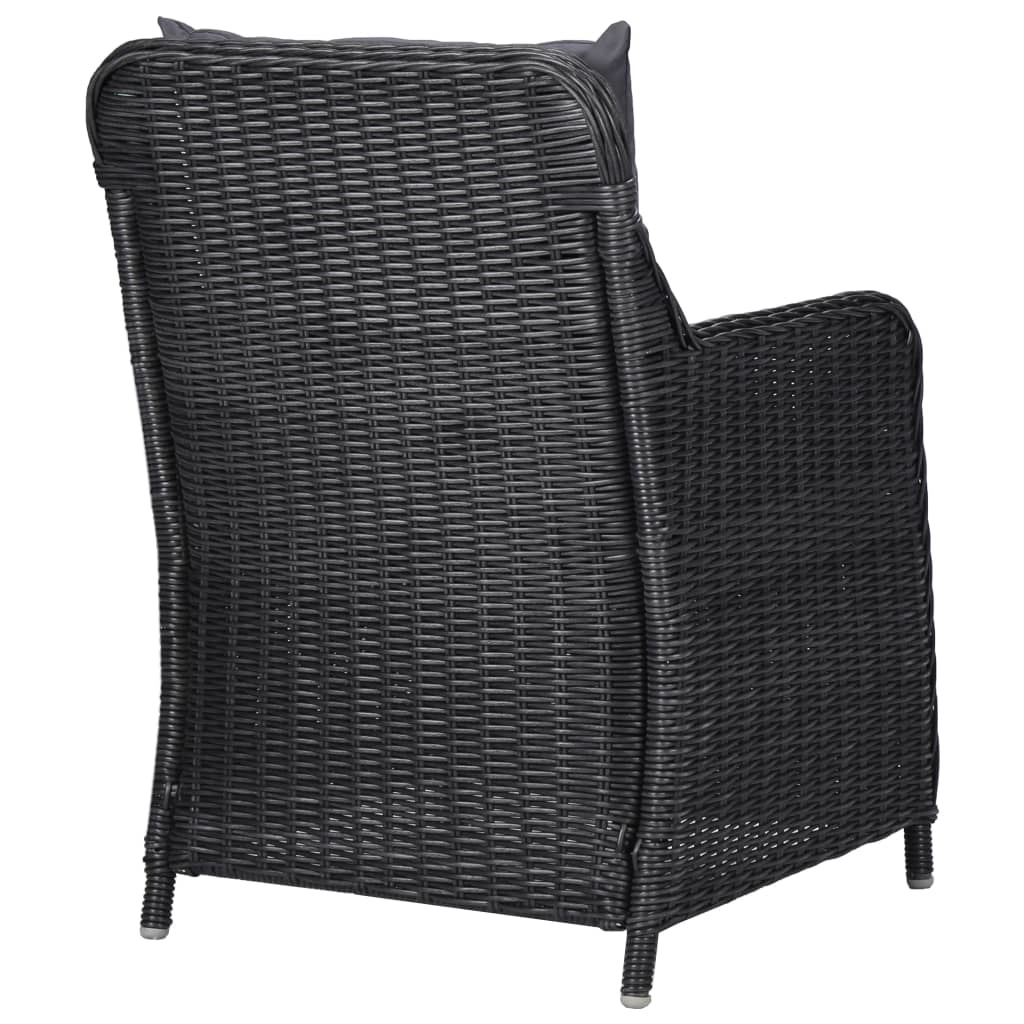 VidaXL 9-delige Tuinset poly rattan zwart