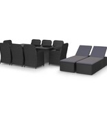 VidaXL 11-delige Tuinset poly rattan zwart