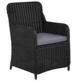 VidaXL 11-delige Tuinset poly rattan zwart