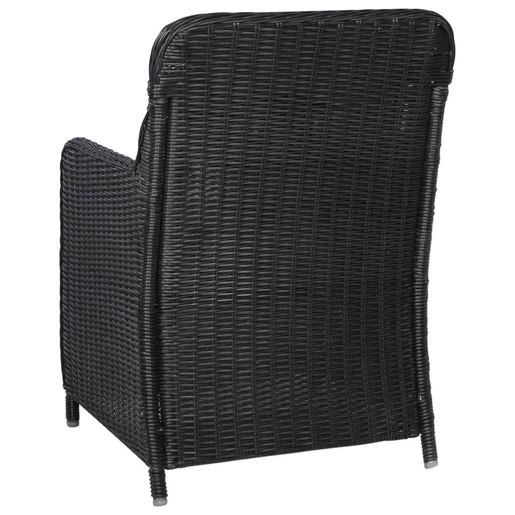 VidaXL 11-delige Tuinset poly rattan zwart