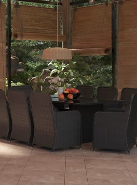 VidaXL 9-delige Tuinset poly rattan zwart