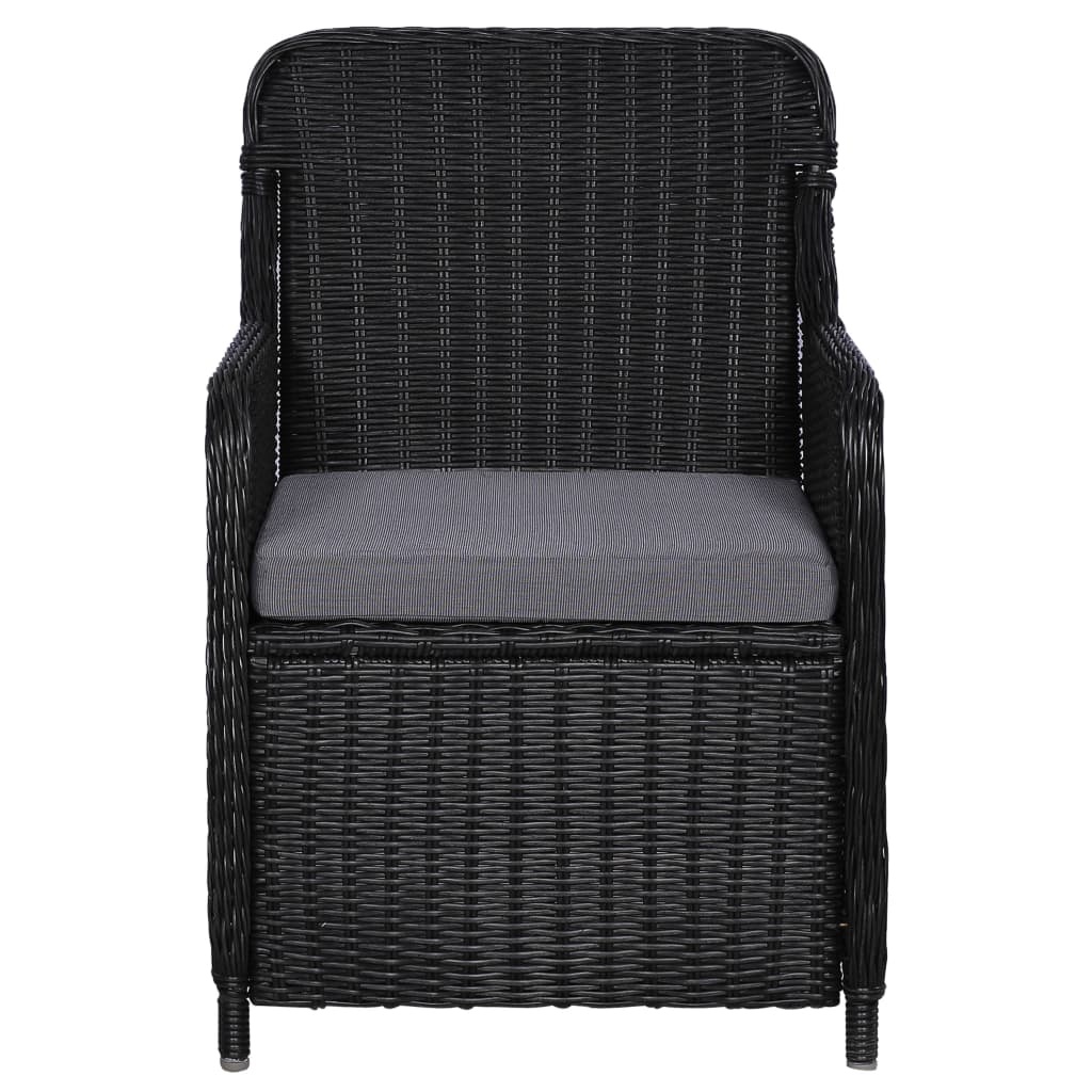 VidaXL 9-delige Tuinset poly rattan zwart