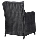 VidaXL 9-delige Tuinset poly rattan zwart