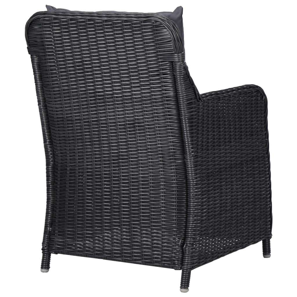 VidaXL 9-delige Tuinset poly rattan zwart
