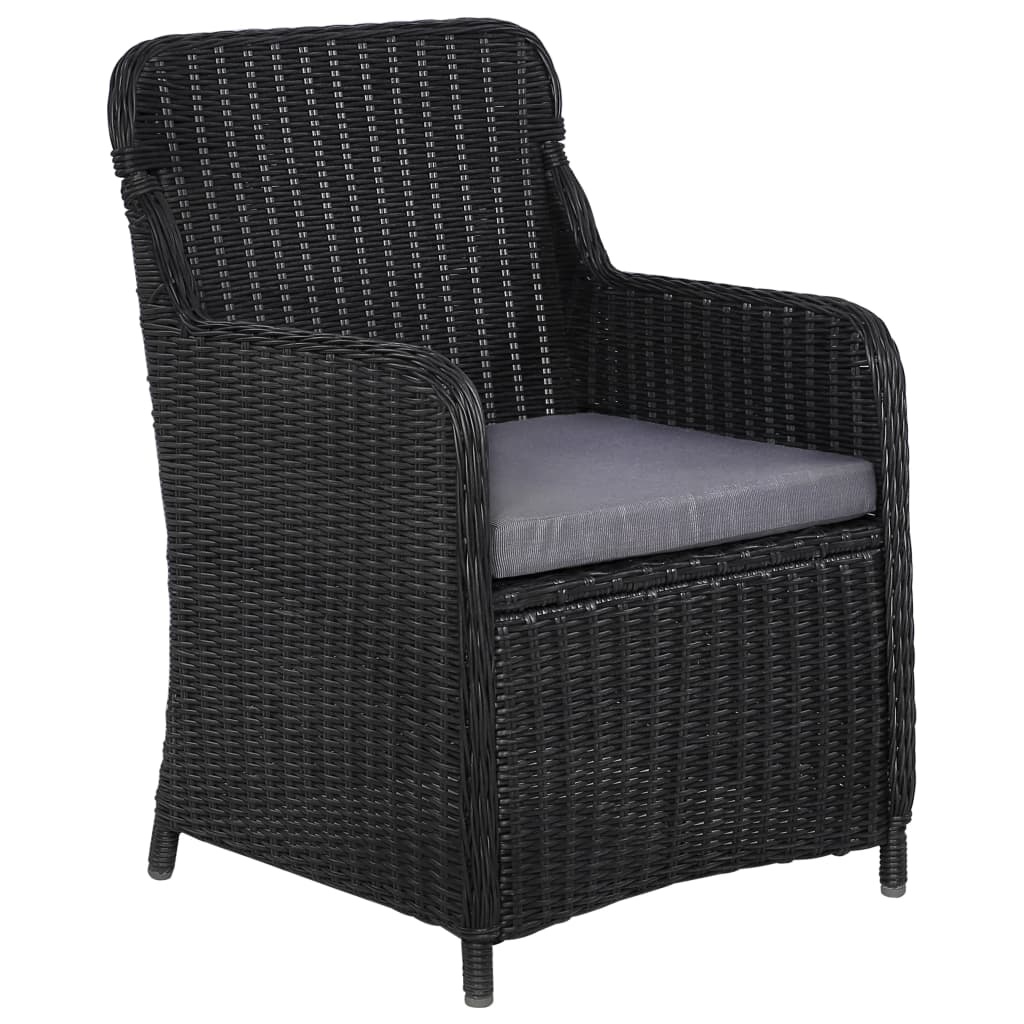 VidaXL 11-delige Tuinset poly rattan zwart