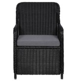 VidaXL 11-delige Tuinset poly rattan zwart