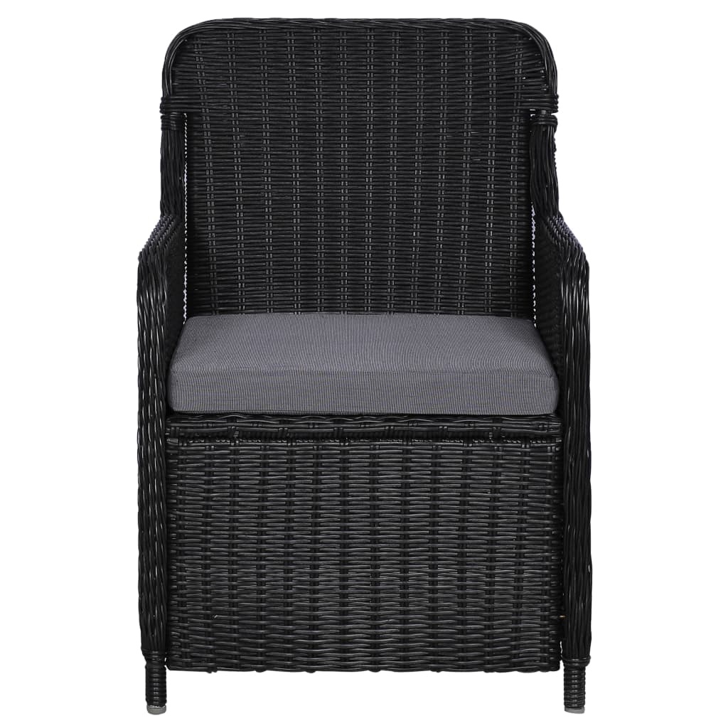 VidaXL 11-delige Tuinset poly rattan zwart