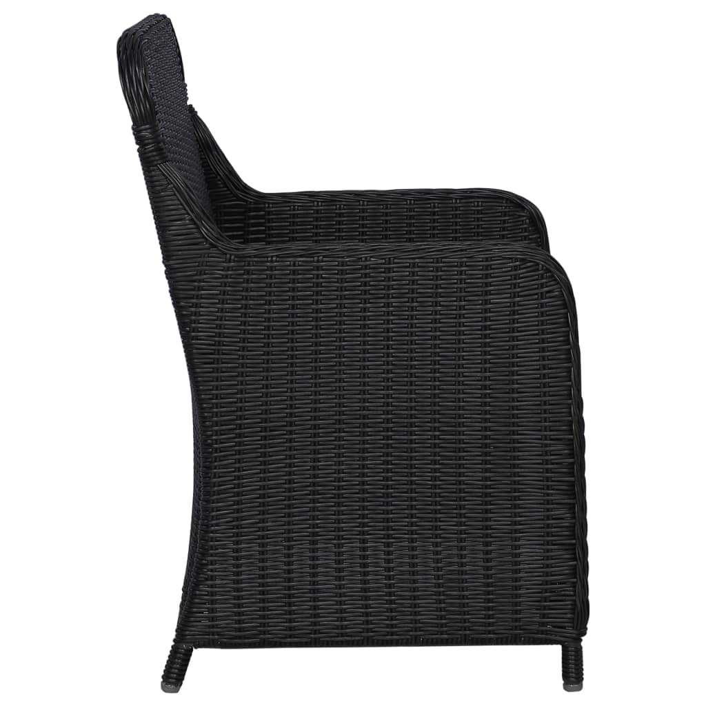 VidaXL 11-delige Tuinset poly rattan zwart