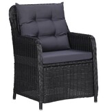 VidaXL 7-delige Tuinset poly rattan zwart