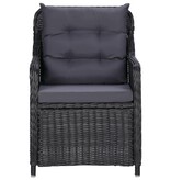 VidaXL 7-delige Tuinset poly rattan zwart