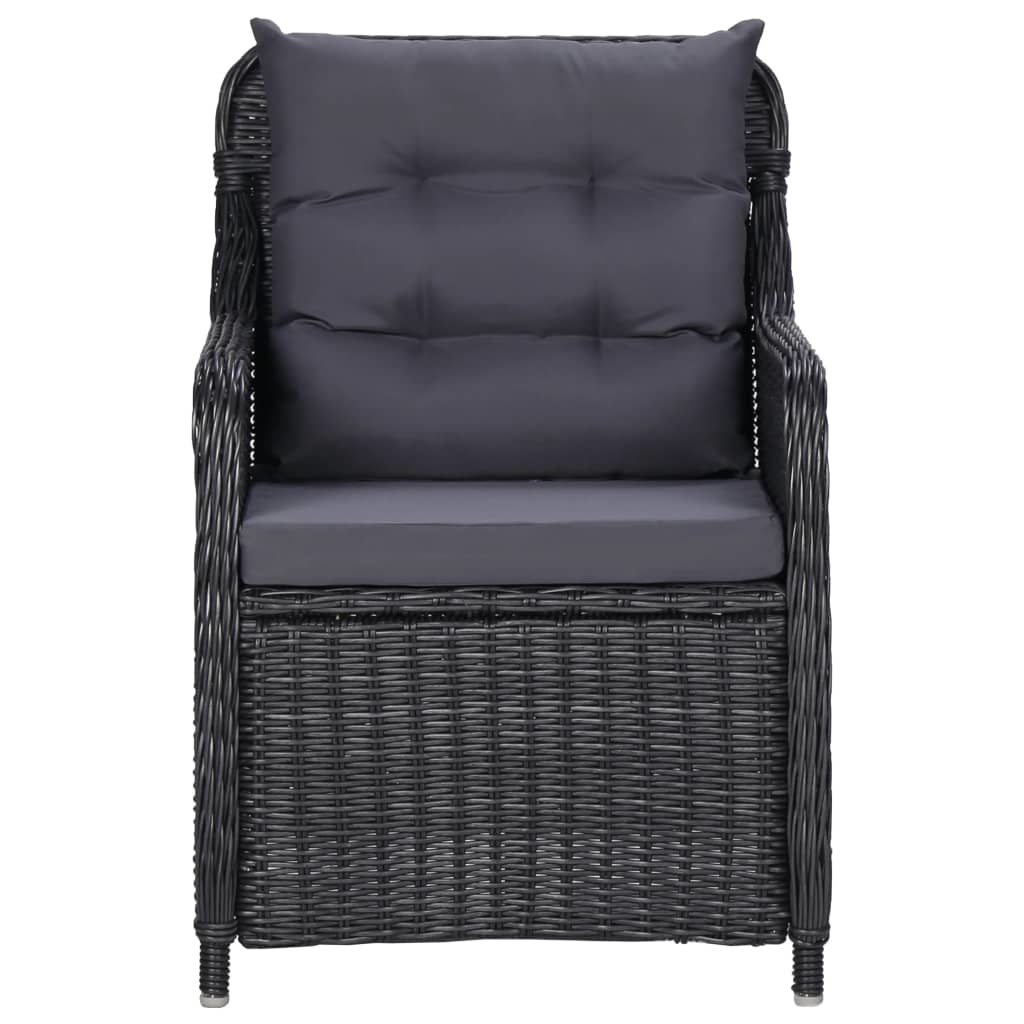 VidaXL 7-delige Tuinset poly rattan zwart