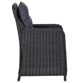 VidaXL 7-delige Tuinset poly rattan zwart
