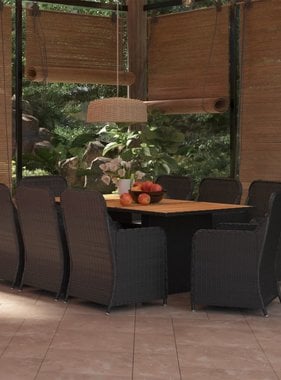 VidaXL 9-delige Tuinset poly rattan zwart