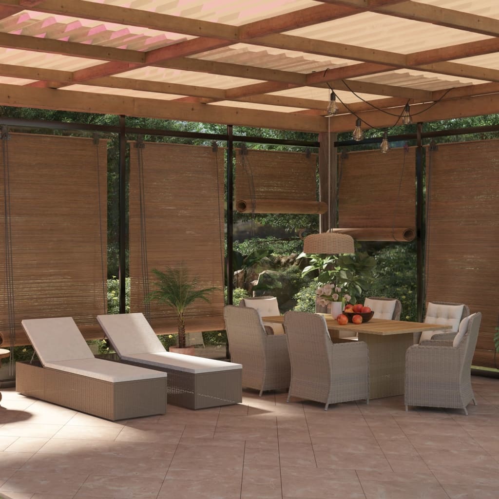 VidaXL 9-delige Tuinset poly rattan bruin