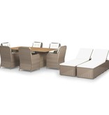 VidaXL 9-delige Tuinset poly rattan bruin