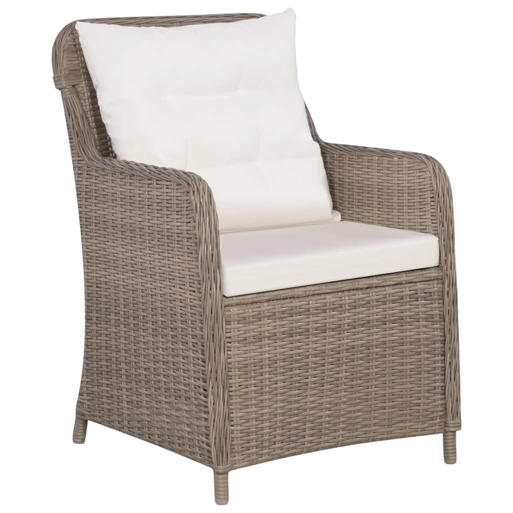 VidaXL 9-delige Tuinset poly rattan bruin