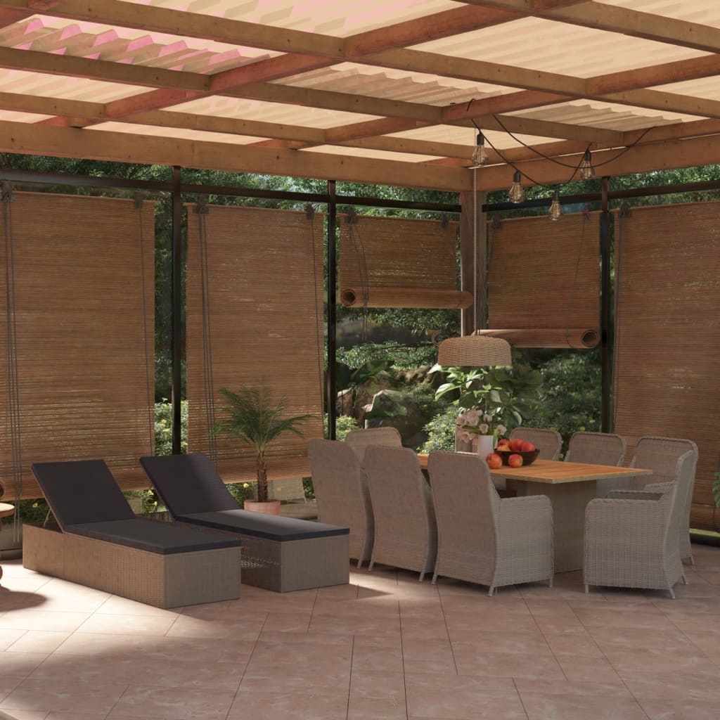 VidaXL 11-delige Tuinset poly rattan bruin