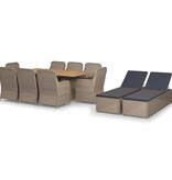 VidaXL 11-delige Tuinset poly rattan bruin