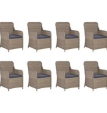VidaXL 11-delige Tuinset poly rattan bruin