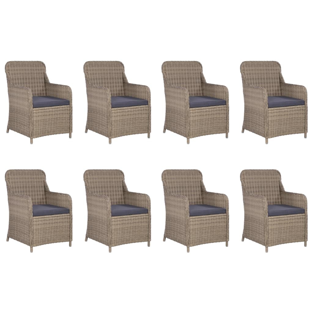VidaXL 11-delige Tuinset poly rattan bruin
