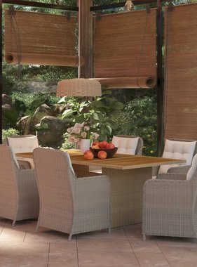 VidaXL 7-delige Tuinset poly rattan bruin