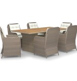 VidaXL 7-delige Tuinset poly rattan bruin