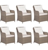 VidaXL 7-delige Tuinset poly rattan bruin