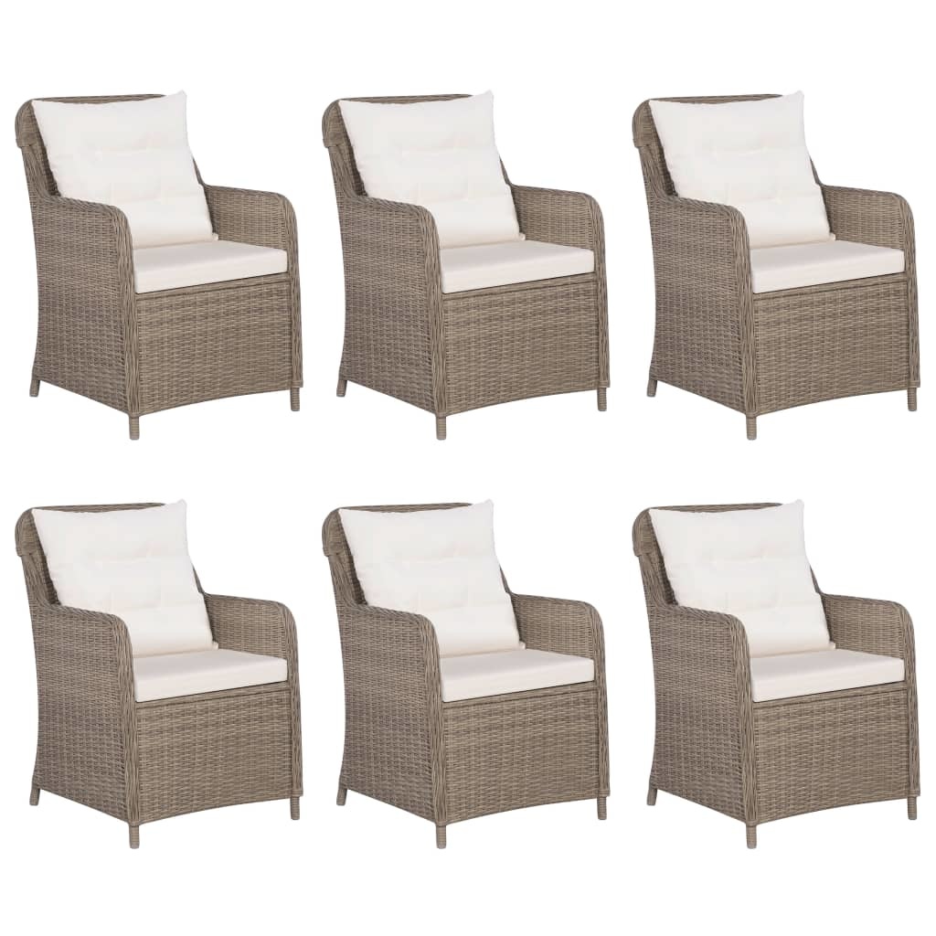 VidaXL 7-delige Tuinset poly rattan bruin