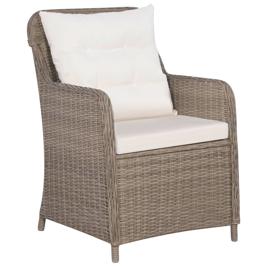 VidaXL 7-delige Tuinset poly rattan bruin
