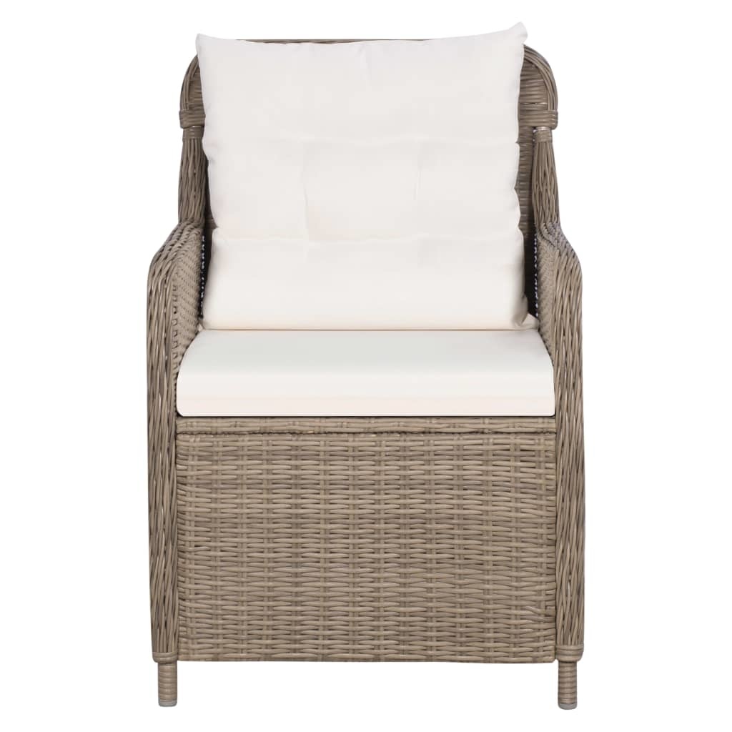 VidaXL 7-delige Tuinset poly rattan bruin