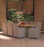VidaXL 9-delige Tuinset poly rattan bruin