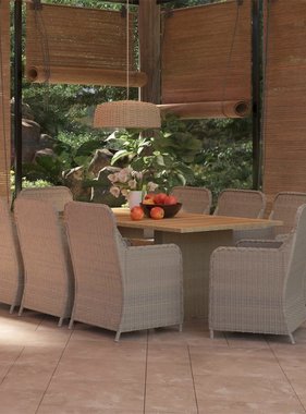 VidaXL 9-delige Tuinset poly rattan bruin
