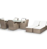 VidaXL 9-delige Tuinset poly rattan bruin