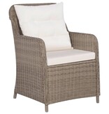 VidaXL 9-delige Tuinset poly rattan bruin