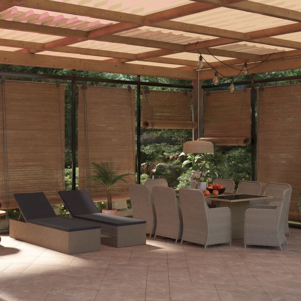 VidaXL 11-delige Tuinset poly rattan bruin