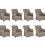 VidaXL 11-delige Tuinset poly rattan bruin