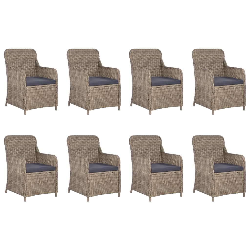 VidaXL 11-delige Tuinset poly rattan bruin